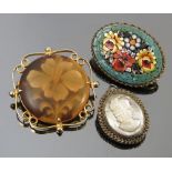 A collection of jewellery, to include a Theodor Farhner smoky quartz brooch, an enamel arm bangle,