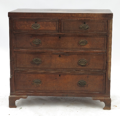 A Georgian oak chest of drawers,