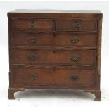 A Georgian oak chest of drawers,