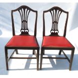 A set of six Chippendale design dining chairs, with pierced splats,