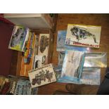BOX OF REVELL, TAMIYA AND OTHER MODELS AND BOX OF TOYS
