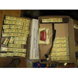 TWO LARGE BOXES OF MATCHBOX Y-23 MODELS OF YESTERYEAR AND BOX OF ODDMENTS