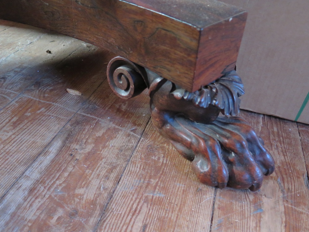 A Large Early Nineteenth Century Rosewood Tilt Top Dining Table raised on single pedestal with - Image 2 of 2