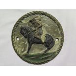 An Original Bronze Ship's Plaque depicting American Indian on Horseback