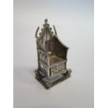 An Edward VII Silver Miniature Throne Chair, Chester 1901