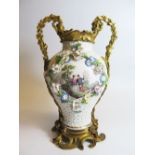 A Louis XV Ormolu Mounted Meissen 'Maiblumen' Porcelain Vase, c.1750The baluster shaped body painted