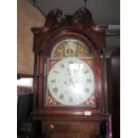 J. Whitefield Manchester Oak Longcase Clock with painted dial and eight day movement