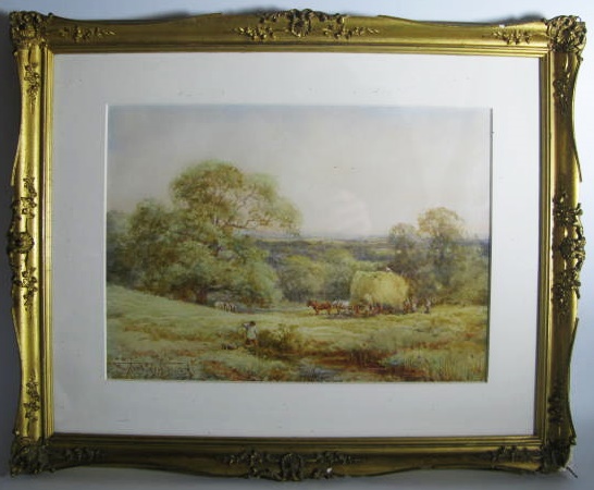 Henry John Sylvester Stannard R.B.A (1870 - 1951), ' In a Bedfordshire hayfield near Flitwick', - Image 2 of 2