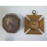 British Naval General Service Arctic 1818-1855 Medal, mounted as a brooch and one other