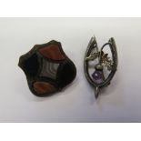 A Scottish Silver and Agate Brooch and one other