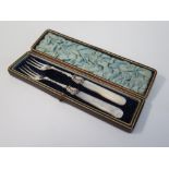 A Pair of Victorian Silver and Mother of Pearl Handled Forks, Sheffield 1885, Martin Hall & Co.