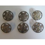 Six Coin Silver Buttons