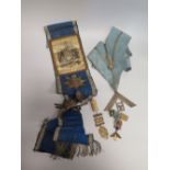 A Collection of Masonic Regalia including silver and other jewels