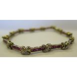 A 9ct Gold Ruby and Diamond Bracelet