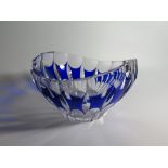 A Val St Lambert Blue Flash Bowl