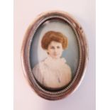 A 19th / 20th Century Miniature Portrait in Chester 1900 Silver Frame