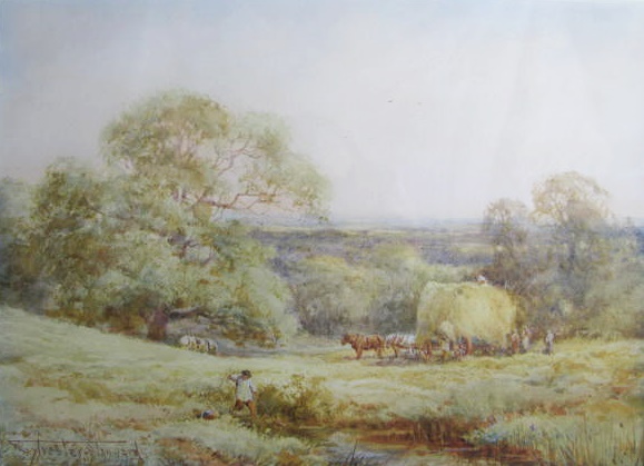 Henry John Sylvester Stannard R.B.A (1870 - 1951), ' In a Bedfordshire hayfield near Flitwick',