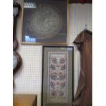 Chinese Silk Embroidery Roundel and one other