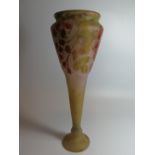 A Daum Nancy Cameo Glass Vase, 37cm