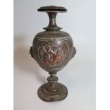 An Arts & Craft Metal Vase by J. Barhentin 1865, Art Union of London, 18.5cm