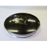 An Eighteenth Century Silver and Tortoise Shell Oval Snuff Box