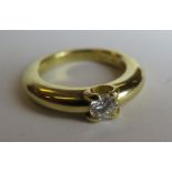 A Cartier Diamond Solitaire on 18ct, .36ct and dated 1997