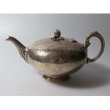 A Small Victorian Silver Tea Pot, Joseph & Edward Bradbury, London 1857, 361g