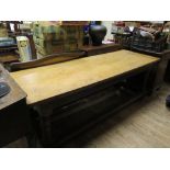 A Seventeenth Century Oak Refectory Table with later twin plank top, 207 x 70cmSold on behalf of The