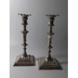 Pair of George III Silver Candlesticks, London 1764, 1300g, 27cm