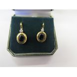 A Pair of Sapphire and Diamond 18ct Gold Earrings