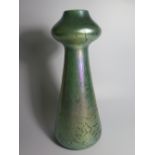 A Rindskopf Green Irridescent Vase, 37cm