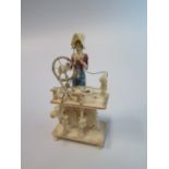 A Napoleonic Prisoner of War Bone Spinning Jenny, 9.5cmIn working order, small piece of hat glued