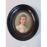 A Victorian Miniature Portrait of Young Lady