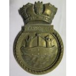 An Original Bronze Ship's Plaque named 'SCARBOROUGH'