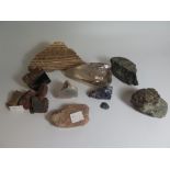 A Collection of Geological Specimens including opal, malachite, lapis lazuli and possible rock