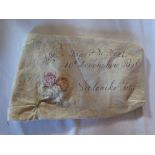 WWI Stamped Cotton Letter Post Pouch from Pinhoe in Exeter to Major F. M. Hext 10th Devonshire