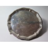 A Small George III Silver Salver, London 1772, John Crouch I and Thomas Hannon, 213g, 15.5cm