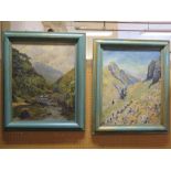 A Pair of H.J.F. Hunter Landscapes, oil on canvas and on board, 50 x 40cm, framed