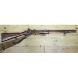 Enfield Percussion Carbine fitted with folding sights and marked 'TOWER 1873