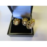 A 9ct Gold Cameo Ring and Earring Set