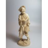 An Oriental Carved Ivory Okimono, 20cm, ankles glued