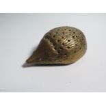 A Brass Pin Cushion modelled as a hedgehog and reatiled by W. Whiteley Westbourne Grove, 7.3cm