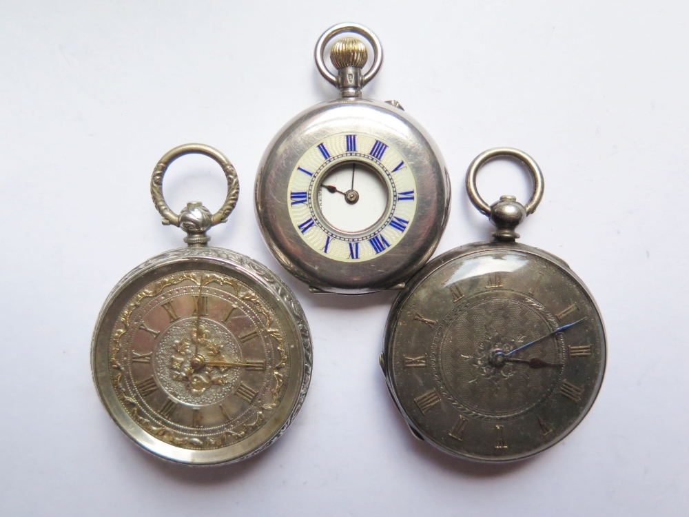 Three Silver Cased Pocket Watches