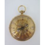 A Fine 18ct Gold Open Dial Pocket Watch, the single fusee chain driven movement signed M.A. Wright