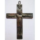 An Early Bronze Crucifix, 12 x 8 cm