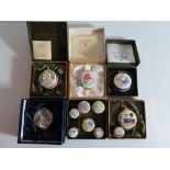 A Collection of Twelve Crummles Hand Painted Enamel Boxes