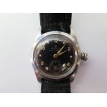 A 1940's Rolex Oyster Imperial Precision Wristwatch in steel case, the black dial with arabic