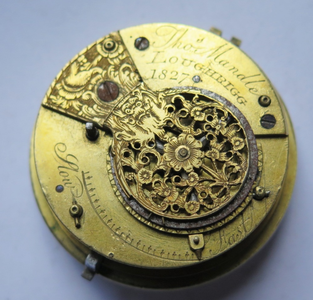 A George III Silver Pair Cased Pocket watch, the chain driven fusee movement signed Thos. Mandle - Image 3 of 3