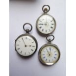 Three Silver Cased Ladies Pocket Watches