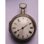 A George III Silver Pair Cased Pocket Watch by E. Fenwick of Windsor, the chain driven fusee